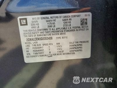Zdjęcie 14 z 14 samochodu: 2016 CHEVROLET EQUINOX LT VIN:2GNALCEK6G6353438 - miniatura
