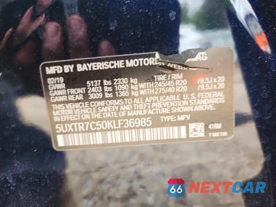 Zdjęcie 13 z 13 samochodu: 2019 BMW X3 SDRIVE30I VIN:5UXTR7C50KLF36985 - miniatura
