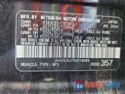 Zdjęcie 13 z 13 samochodu: 2024 MITSUBISHI OUTLANDER SPORT S/SE VIN:JA4ARUAU7RU018045 - miniatura