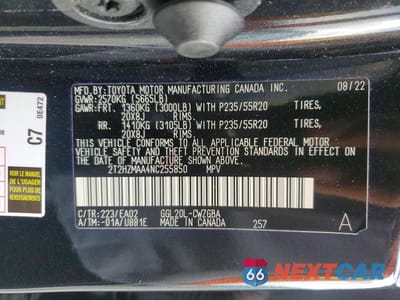 Zdjęcie 13 z 13 samochodu: 2022 LEXUS RX 350 VIN:2T2HZMAA4NC255850 - miniatura
