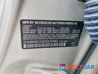 Zdjęcie 13 z 13 samochodu: 2013 BMW X3 XDRIVE28I VIN:5UXWX9C53D0A32482 - miniatura