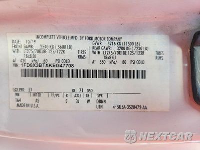 Zdjęcie 12 z 12 samochodu: 2019 FORD F350 SUPER DUTY VIN:1FD8X3BTXKEG47708 - miniatura