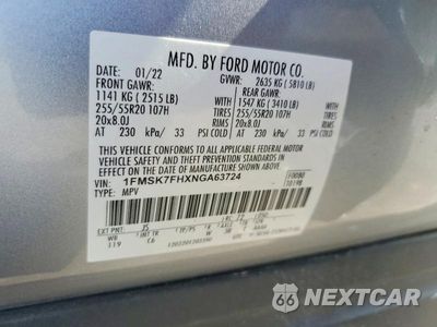 Zdjęcie 12 z 12 samochodu: 2022 FORD EXPLORER LIMITED VIN:1FMSK7FHXNGA63724 - miniatura