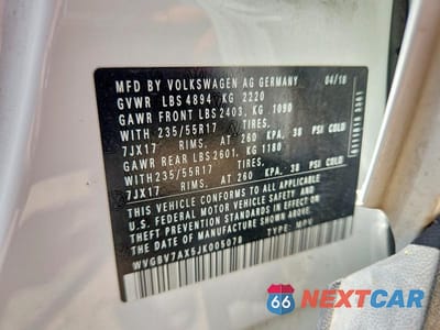 Zdjęcie 13 z 13 samochodu: 2018 VOLKSWAGEN TIGUAN LIMITED VIN:WVGBV7AX5JK005078 - miniatura