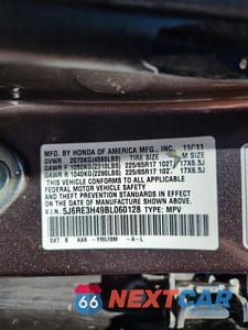Zdjęcie 13 z 13 samochodu: 2011 HONDA CR-V SE VIN:5J6RE3H49BL060128 - miniatura