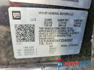 Zdjęcie 12 z 12 samochodu: 2026 GMC SIERRA K1500 SLT VIN:1GTUUDED6TZ240257 - miniatura