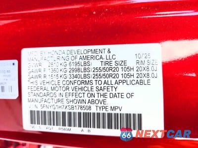 Zdjęcie 14 z 14 samochodu: 2025 HONDA PILOT TOURING VIN:5FNYG1H7XSB178508 - miniatura