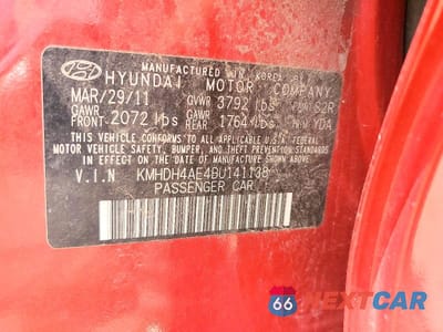 Zdjęcie 12 z 12 samochodu: 2011 HYUNDAI ELANTRA GLS VIN:KMHDH4AE4BU141138 - miniatura