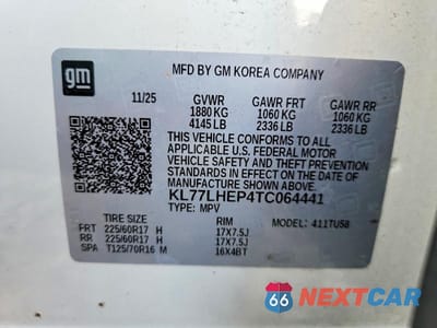 Zdjęcie 14 z 14 samochodu: 2026 CHEVROLET TRAX 1LT VIN:KL77LHEP4TC064441 - miniatura