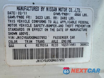 Zdjęcie 12 z 12 samochodu: 2011 INFINITI G37 VIN:JN1CV6ARXBM407952 - miniatura