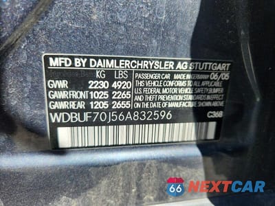 Zdjęcie 12 z 12 samochodu: 2006 MERCEDES-BENZ E 500 VIN:WDBUF70J56A832596 - miniatura