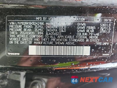Zdjęcie 14 z 14 samochodu: 2019 VOLVO XC60 T5 VIN:LYV102RK6KB242186 - miniatura
