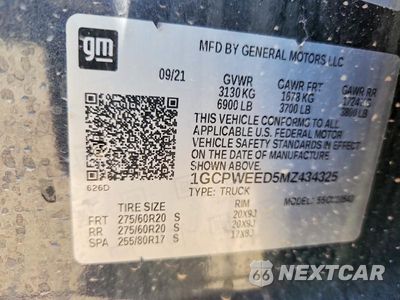 Zdjęcie 12 z 12 samochodu: 2021 CHEVROLET SILVERADO C1500 LTZ VIN:1GCPWEED5MZ434325 - miniatura