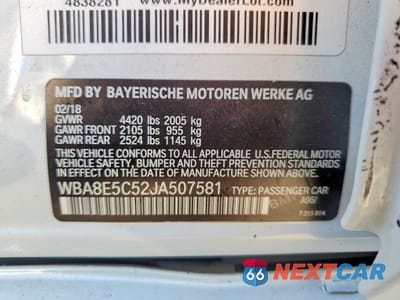 Zdjęcie 12 z 12 samochodu: 2018 BMW 328 D VIN:WBA8E5C52JA507581 - miniatura