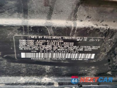 Zdjęcie 12 z 12 samochodu: 2013 SUBARU IMPREZA PREMIUM VIN:JF1GJAC62DH027845 - miniatura