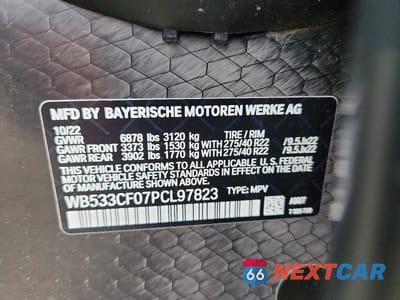 Zdjęcie 13 z 13 samochodu: 2023 BMW IX M60 VIN:WB533CF07PCL97823 - miniatura