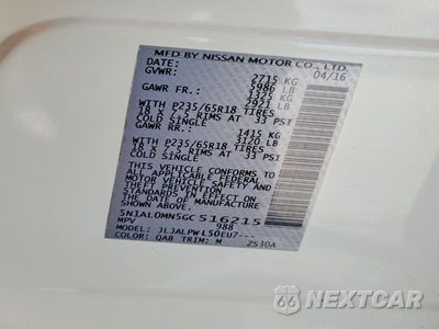 Zdjęcie 13 z 13 samochodu: 2016 INFINITI QX60 BASE VIN:5N1AL0MN5GC516215 - miniatura