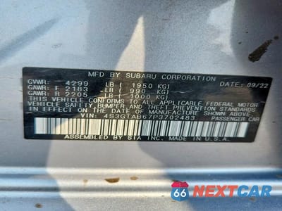 Zdjęcie 12 z 12 samochodu: 2023 SUBARU IMPREZA VIN:4S3GTAB67P3702483 - miniatura