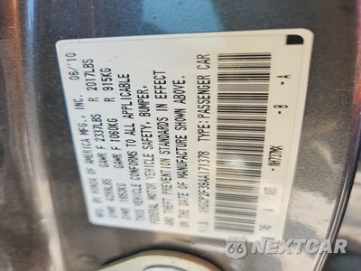 Zdjęcie 12 z 12 samochodu: 2010 HONDA ACCORD LX VIN:1HGCP2F39AA171378 - miniatura