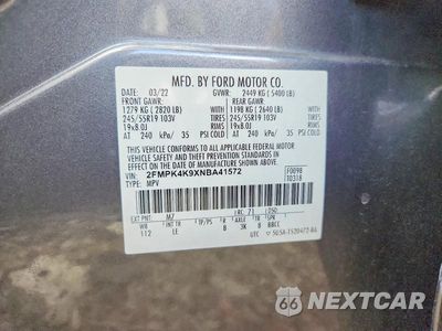 Zdjęcie 13 z 13 samochodu: 2022 FORD EDGE TITANIUM VIN:2FMPK4K9XNBA41572 - miniatura
