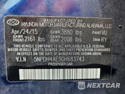 Zdjęcie 12 z 12 samochodu: 2016 HYUNDAI ELANTRA VALUE EDITION VIN:5NPDH4AE5GH683743 - miniatura