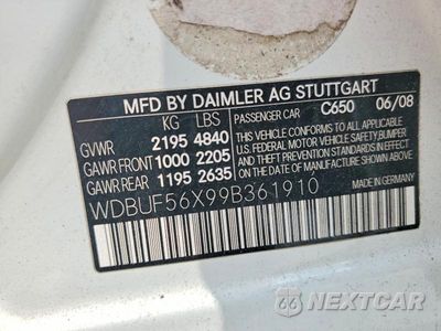 Zdjęcie 12 z 12 samochodu: 2009 MERCEDES-BENZ E 350 VIN:WDBUF56X99B361910 - miniatura