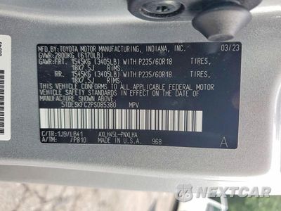 Zdjęcie 14 z 14 samochodu: 2023 TOYOTA SIENNA PLATINUM 7-PASSENGER VIN:5TDESKFC2PS085380 - miniatura