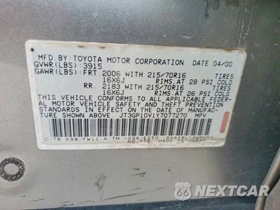 Zdjęcie 12 z 12 samochodu: 2000 TOYOTA RAV4 BASE VIN:JT3GP10V1Y7077270 - miniatura