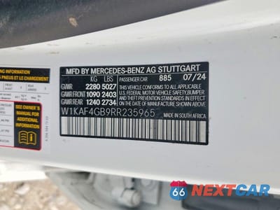Zdjęcie 13 z 13 samochodu: 2024 MERCEDES-BENZ C 300 VIN:W1KAF4GB9RR235965 - miniatura