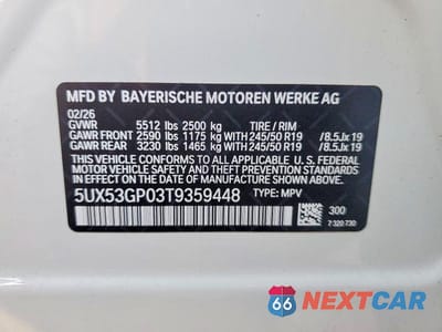 Zdjęcie 13 z 13 samochodu: 2026 BMW X3 30 XDRIVE VIN:5UX53GP03T9359448 - miniatura