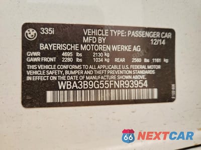 Zdjęcie 13 z 13 samochodu: 2015 BMW 335 XI VIN:WBA3B9G55FNR93954 - miniatura