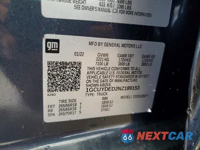Zdjęcie 12 z 12 samochodu: 2022 CHEVROLET SILVERADO LTD K1500 LT VIN:1GCUYDED2NZ189153 - miniatura