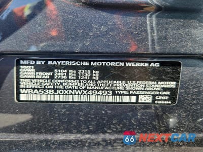 Zdjęcie 12 z 12 samochodu: 2022 BMW 540 I VIN:WBA53BJ0XNWX49493 - miniatura