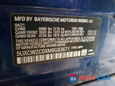 Zdjęcie 14 z 14 samochodu: 2021 BMW X7 XDRIVE40I VIN:5UXCW2C0XM9G83671 - miniatura