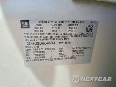 Zdjęcie 13 z 13 samochodu: 2011 CHEVROLET EQUINOX LS VIN:2CNFLCEC6B6475664 - miniatura
