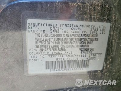 Zdjęcie 12 z 12 samochodu: 2014 NISSAN SENTRA S VIN:3N1AB7AP5EL688044 - miniatura