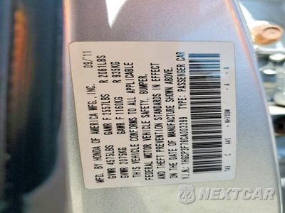 Zdjęcie 13 z 13 samochodu: 2012 HONDA ACCORD EX VIN:1HGCP3F76CA003399 - miniatura