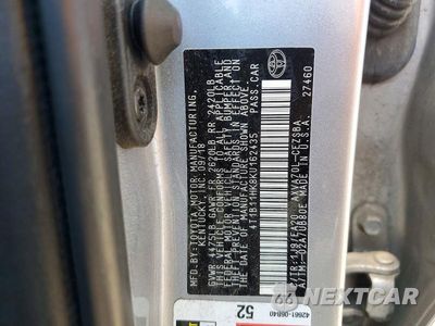 Zdjęcie 12 z 12 samochodu: 2019 TOYOTA CAMRY SE VIN:4T1B11HK8KU162435 - miniatura