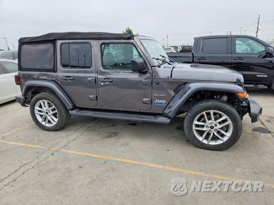 Czwarte zdjęcie samochodu z boku: 2021 JEEP WRANGLER UNLIMITED SAHARA 4XE VIN:1C4JJXP65MW749934 - miniatura