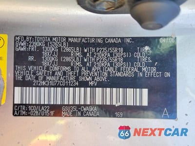 Zdjęcie 13 z 13 samochodu: 2007 LEXUS RX 350 VIN:2T2HK31U77C011234 - miniatura