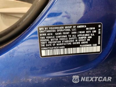 Zdjęcie 12 z 12 samochodu: 2017 VOLKSWAGEN PASSAT S VIN:1VWAT7A31HC014493 - miniatura