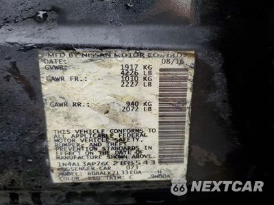 Zdjęcie 13 z 13 samochodu: 2016 NISSAN ALTIMA 2.5 SV VIN:1N4AL3AP7GC288543 - miniatura