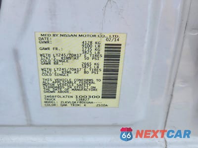 Zdjęcie 13 z 13 samochodu: 2014 NISSAN NV 2500 VIN:1N6BF0LX7EN100300 - miniatura