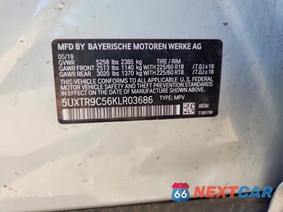 Zdjęcie 13 z 13 samochodu: 2019 BMW X3 XDRIVE30I VIN:5UXTR9C56KLR03686 - miniatura
