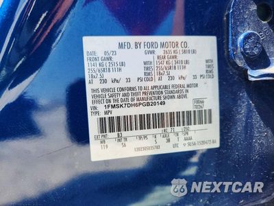 Zdjęcie 13 z 13 samochodu: 2023 FORD EXPLORER XLT VIN:1FMSK7DH6PGB20149 - miniatura