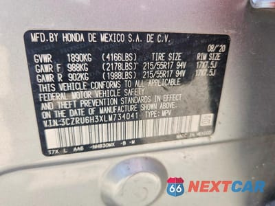 Zdjęcie 14 z 14 samochodu: 2020 HONDA HR-V LX VIN:3CZRU6H3XLM734041 - miniatura