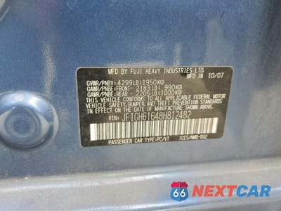Zdjęcie 14 z 14 samochodu: 2008 SUBARU IMPREZA 2.5I VIN:JF1GH61648H812482 - miniatura
