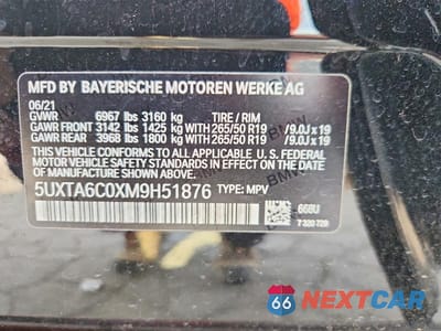 Zdjęcie 13 z 13 samochodu: 2021 BMW X5 XDRIVE45E VIN:5UXTA6C0XM9H51876 - miniatura