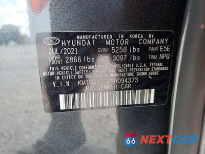 Zdjęcie 12 z 12 samochodu: 2022 GENESIS G80 2.5T VIN:KMTGB4SC0NU094373 - miniatura