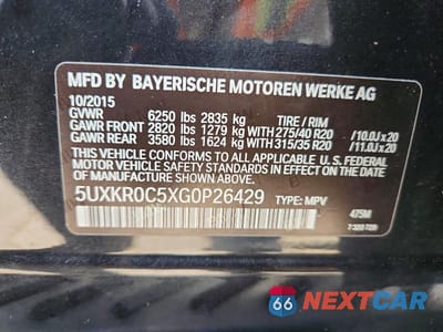 Zdjęcie 13 z 13 samochodu: 2016 BMW X5 XDRIVE35I VIN:5UXKR0C5XG0P26429 - miniatura